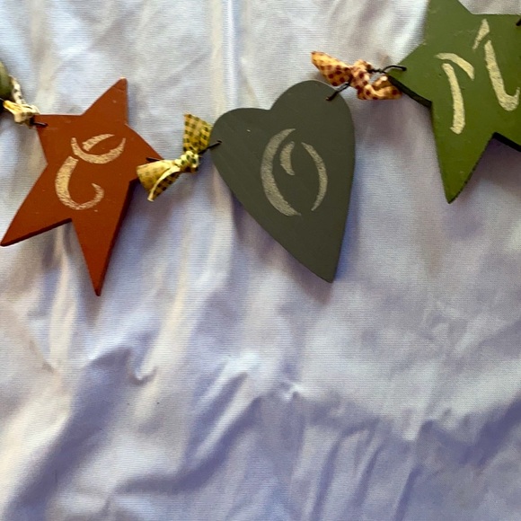 Primitive sign hanging grapevine rustic county look wooden sign - Picture 3 of 7